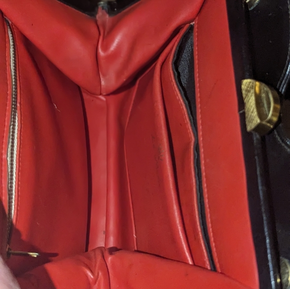 Vintage hard to find Clutch La Mode rich dark satin red lining - Picture 7 of 9